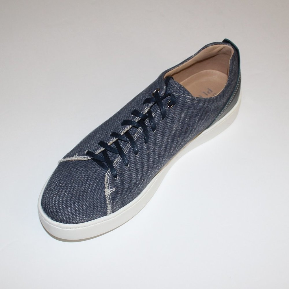 DONALD PLINER ALAN BLUE CANVAS LOW TOP SNEAKER